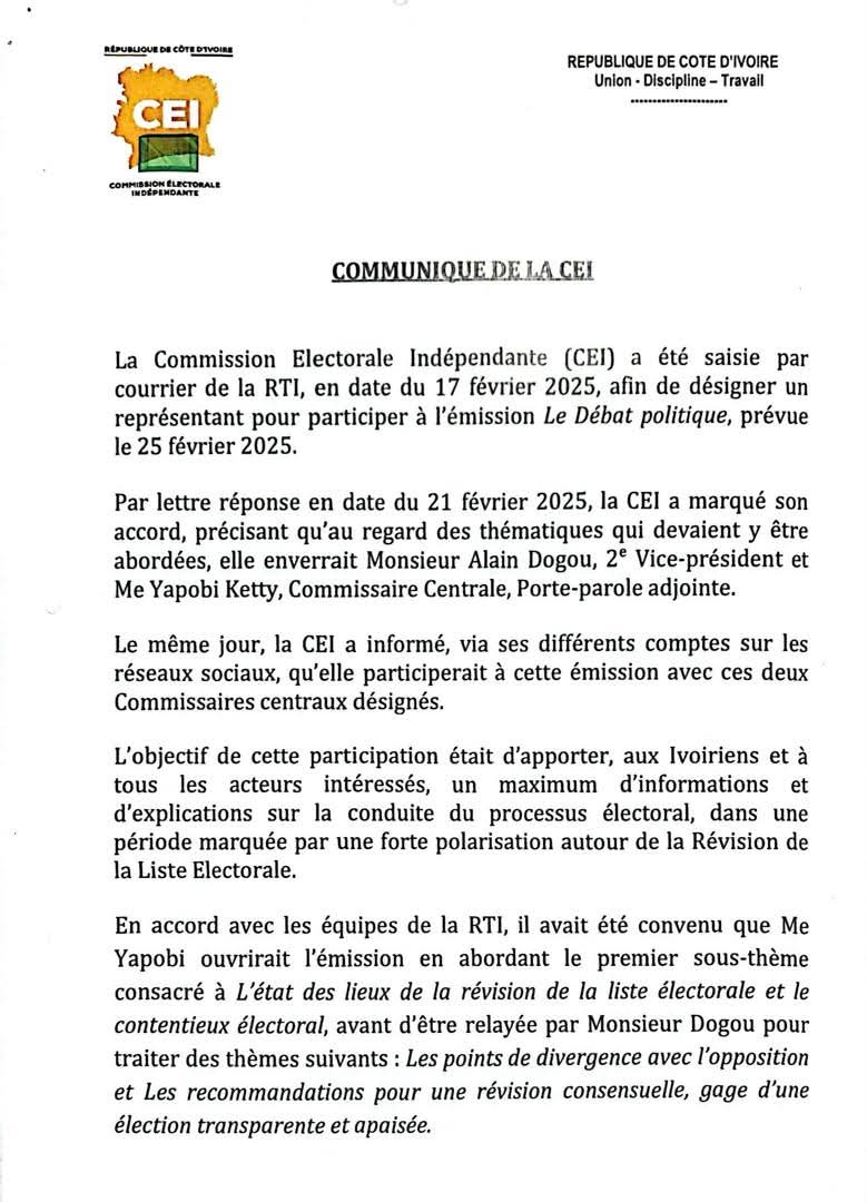 cote-divoire-la-cei-presente-ses-excuses-apres-le-retrait-de-sa-representante-du-debat-televise-le-25-fevrier-dernier