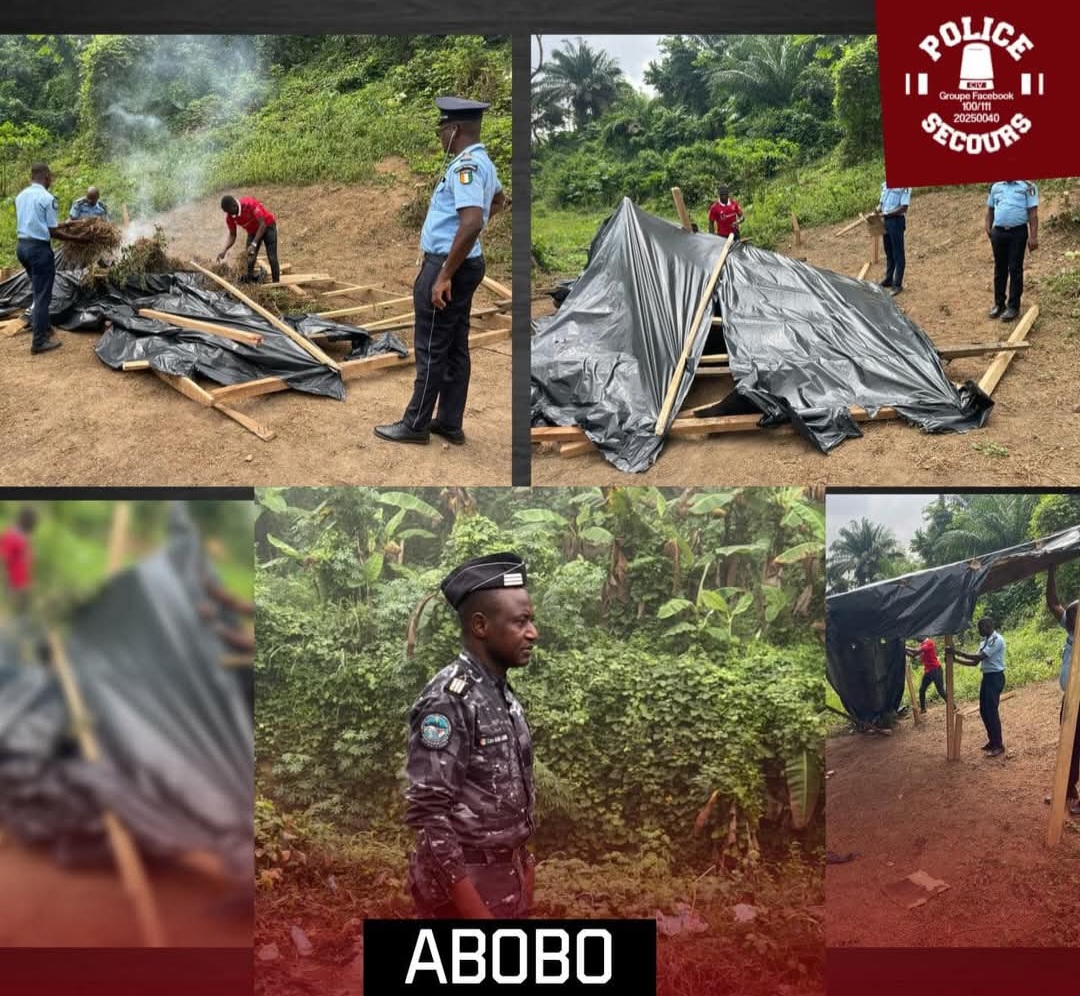 cote-divoire-abobo-le-32e-arrondissement-demantele-un-fumoir-et-saisit-des-paquets-de-drogue
